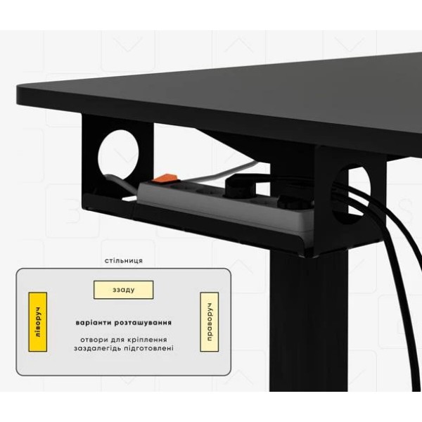 Фото - Стіл з електрорегулюванням висоти Mealux PowerDesk Energy Black (EVO-201 Energy B/B)
